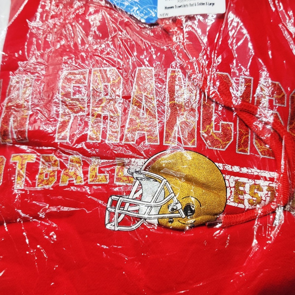 NWT San Francisco Football Hoodie Red & Gold Pullover Sweatshirt Women's XL‎ - Picture 6 of 7